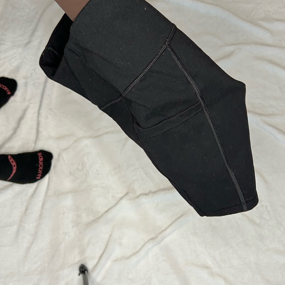 Black Leggings with Logo Detail